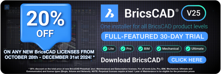 BricsCAD full featured 30 day trial!