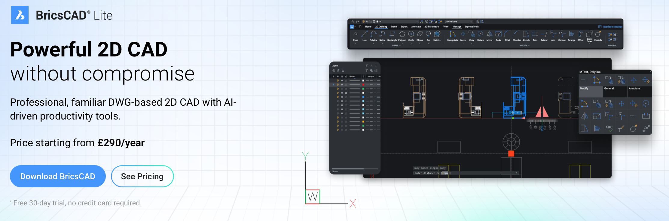 BRICSCAD LITE HEADER BANNER