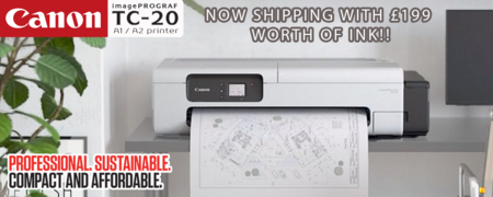 NEW Canon TC-20 A1 / A2 printer ships with a complete set of free ink!