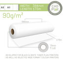 CAD Plot PPC Plan Copier Paper 90g/m A1 594mm x 175m roll (3 - CAD Plot PPC Plan Copier Paper 90g/m A1 594mm x 175m roll (3" core)