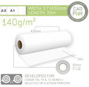 CAD Plot 140 Inkjet Plotter Paper 140g/m 17 - CAD Plot 140 Inkjet Plotter Paper 140g/m 17" 432mm x 30m roll (2" core) (BOX 2)