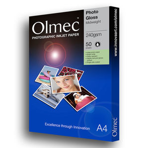Olmec OLM-063-S0329-050 Photo Gloss Midweight 240g/m² A3+ size (50 Sheets)